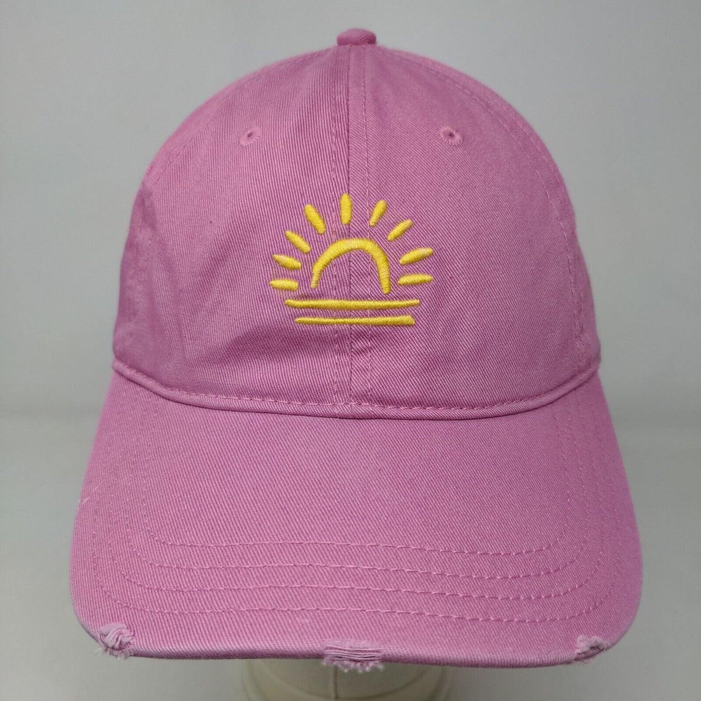 Aerie Women's Slideback Hat Pink Size OS Embroidered Sun Logo 100% Cotton