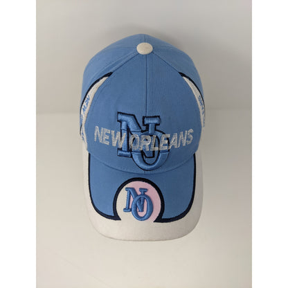 City Hunter New Orleans Strapback Adjustable Hat Cap Blue & White Embroidered