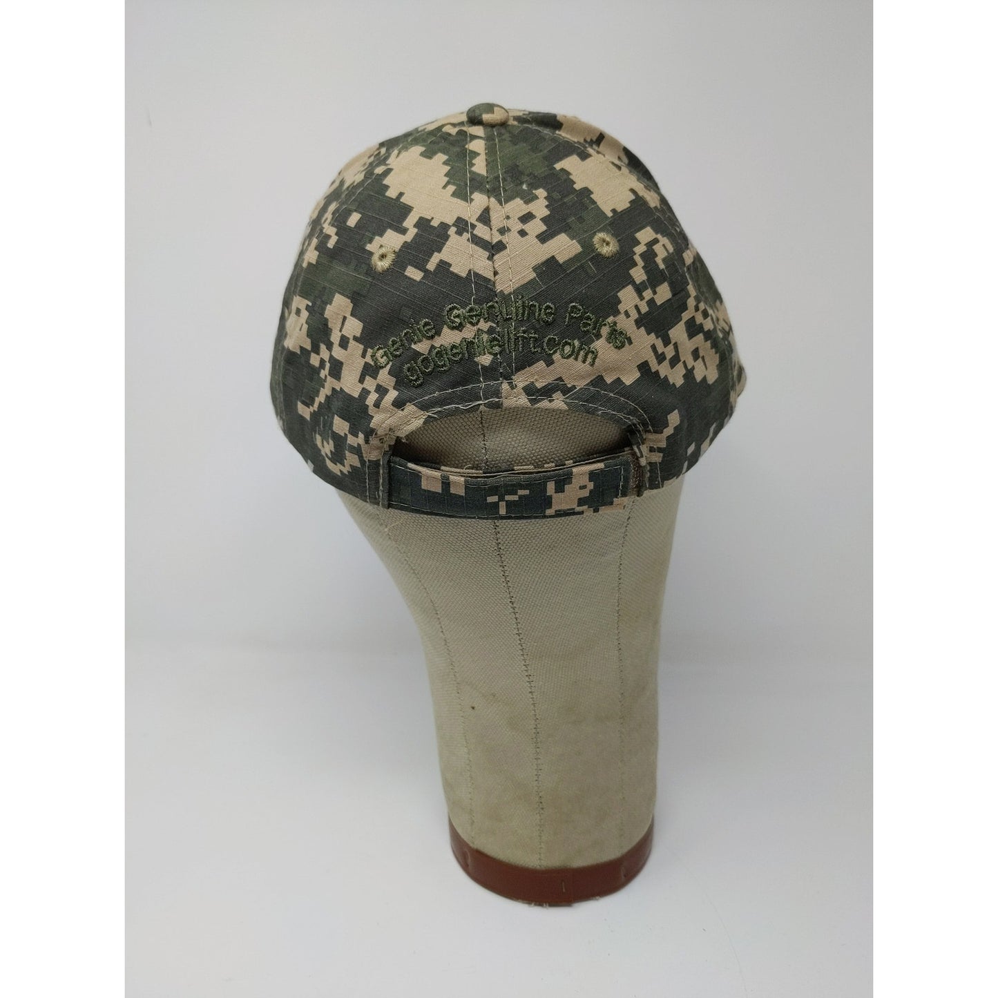 Genie Terex Brand Digital Camo Strapback Hat OSFA Green & Tan Embroidered