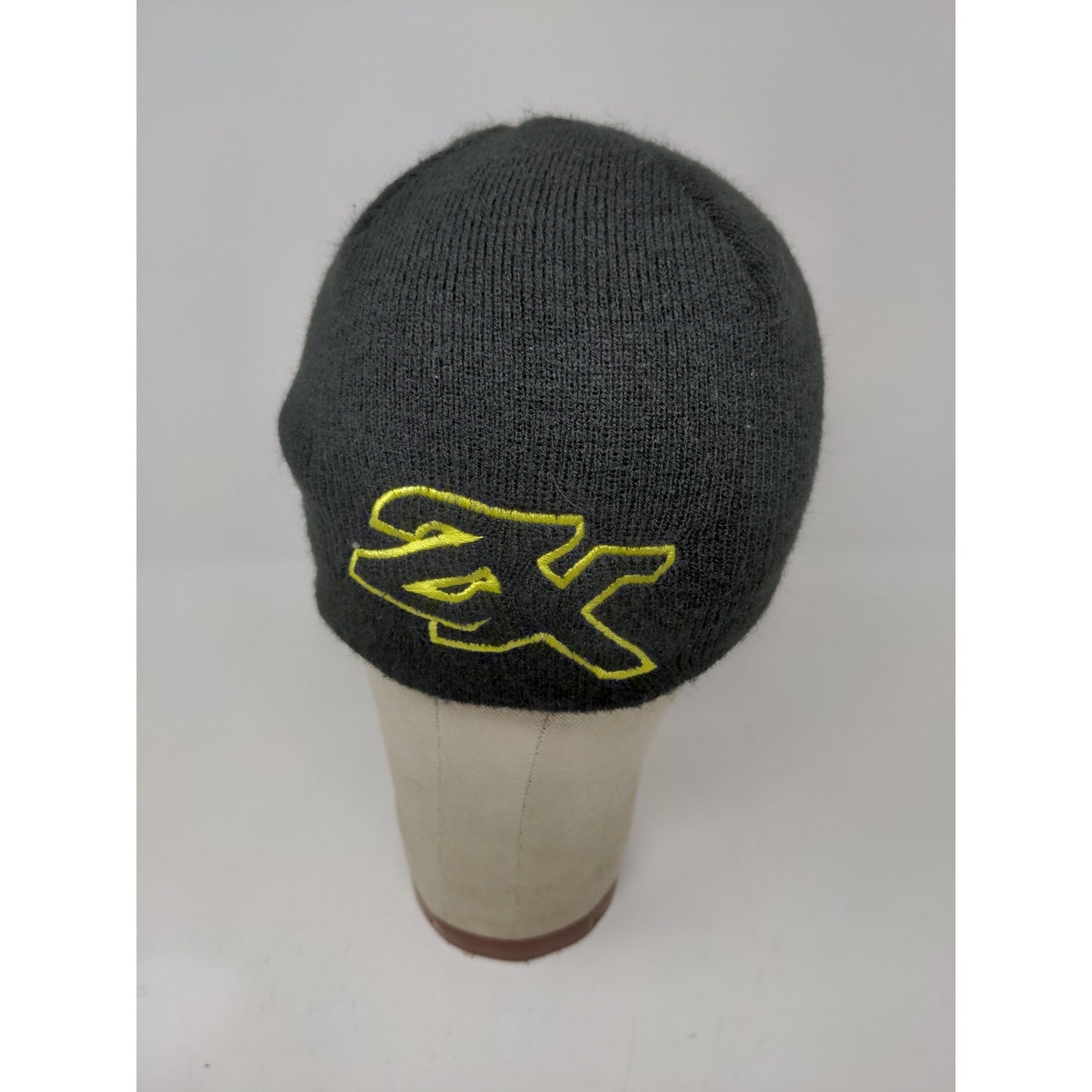 ZX Zeroxposur Beanie Hat Skull Cap Black Embroidered Yellow Logo