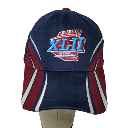 Reebok NFL Super Bowl XLII Fitted Hat Blue Red OSFA Embroidered Logo