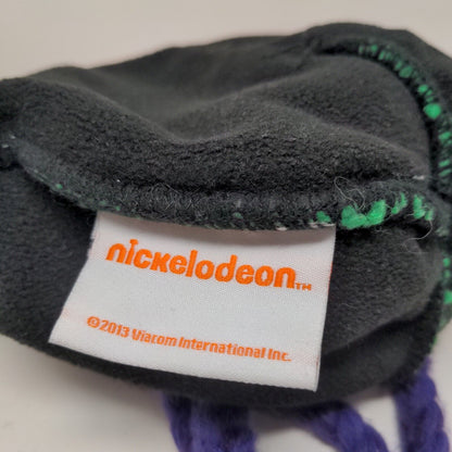 Nickelodeon Boys Winter Beanie Hat Green 14 & Older Ear Flaps Eyes Pom Pom 2013