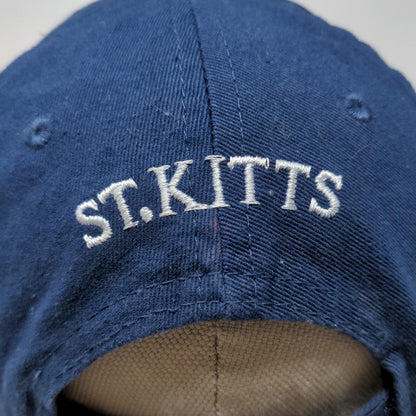 St. Kitts & Nevis Men's Strapback Hat Blue 58CM Embroidered Beach Logo