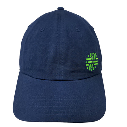 Unbranded Men's Slideback Hat Blue Adjustable Embroidered Logo Organic Cotton