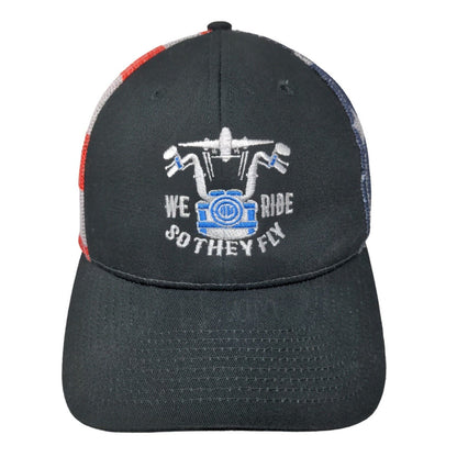 Unbranded Men's Snapback Mesh Back Hat Patriotic We Ride So They Fly Patriotic