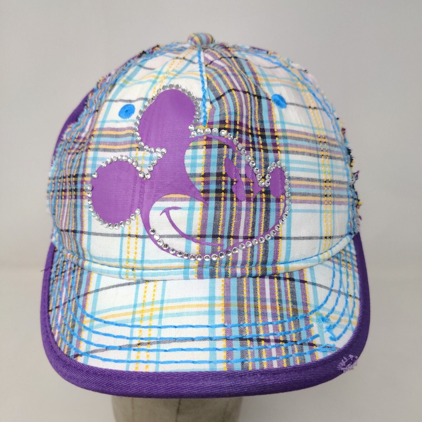 Disney Parks Women's Strapback Hat Purple OSFA Mickey Mouse Rhinestone