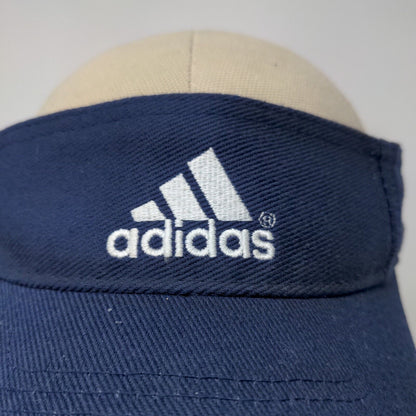 Adidas Men's Strapback Sun Visor Cap Hat Blue Adjustable Embroidered Logo