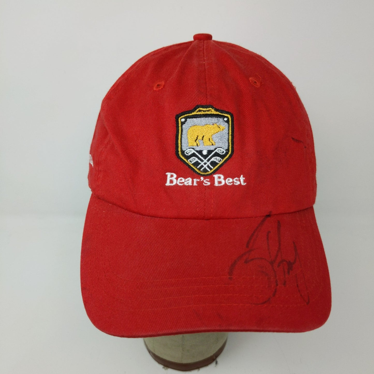Las Vegas Bear's Best Golf Course Dobber Slideback Hat Embroidered Logo Red