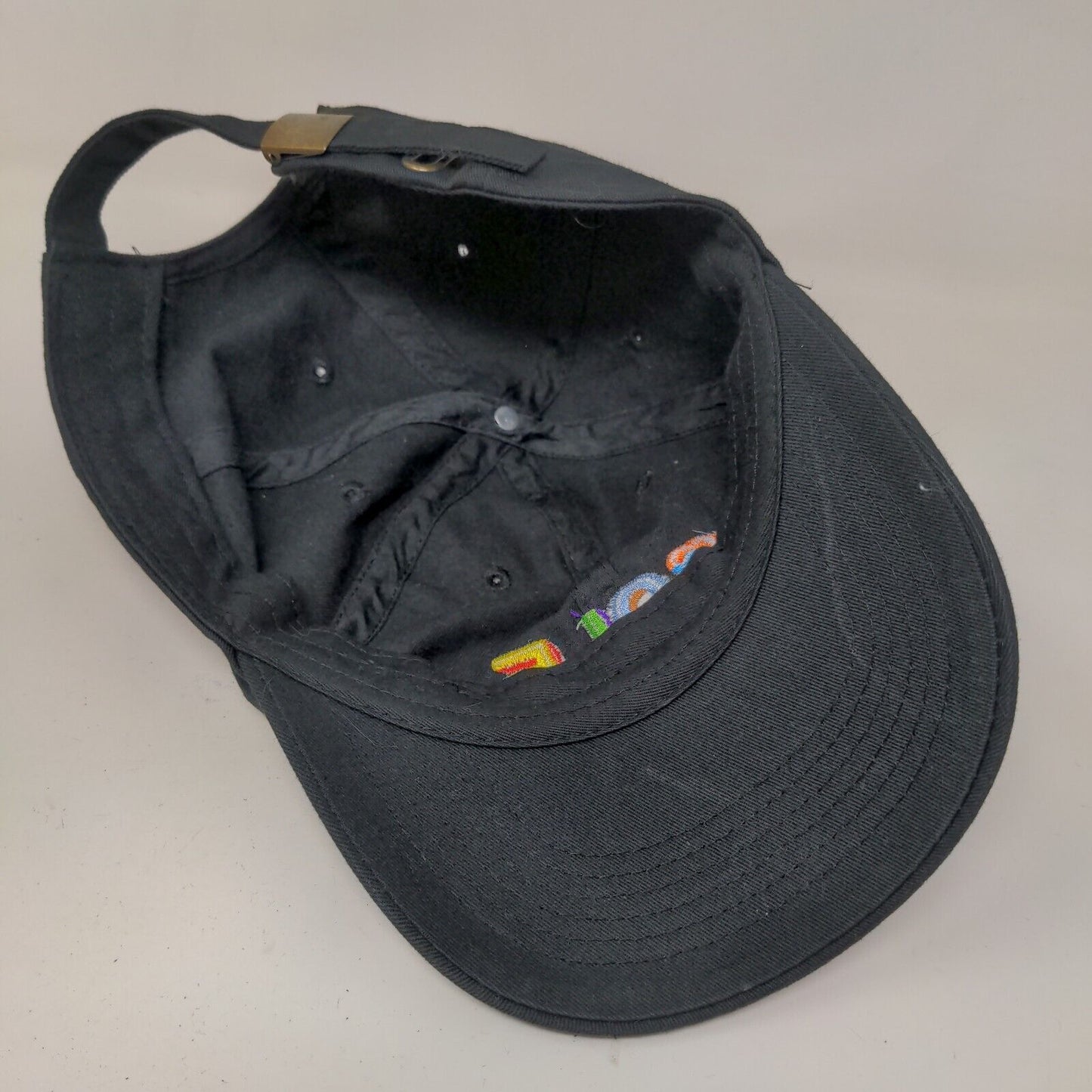 Unbranded Men's Slideback Hat Black Adjustable Embroidered Golf Logo