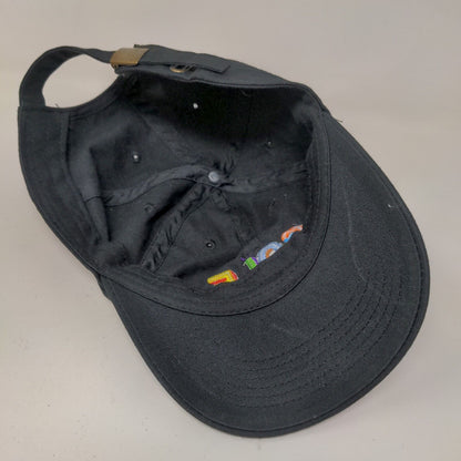 Unbranded Men's Slideback Hat Black Adjustable Embroidered Golf Logo