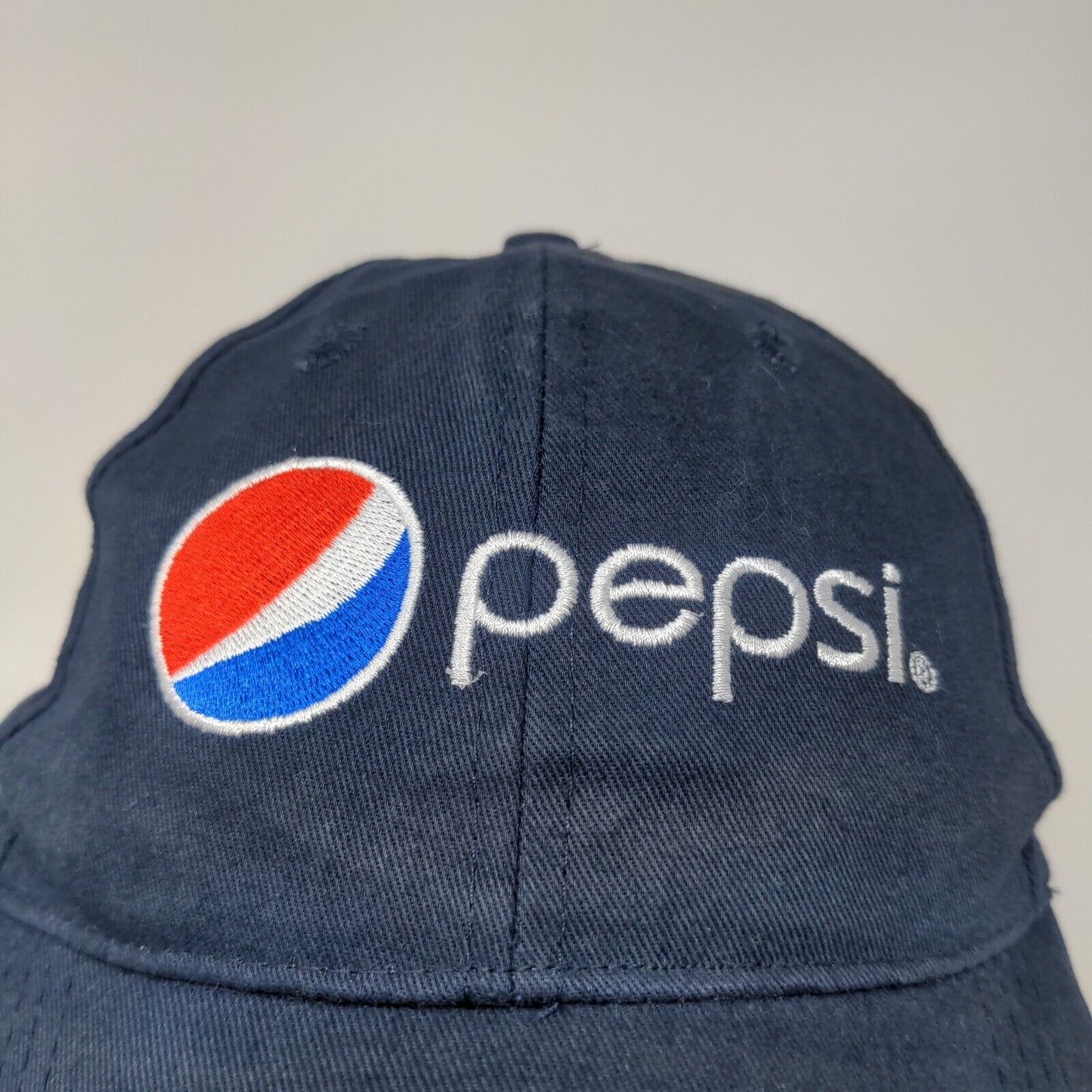 SodaGear Mens Strapback Pepsi Hat Blue Adjustable Embroidered Logo Patriotic