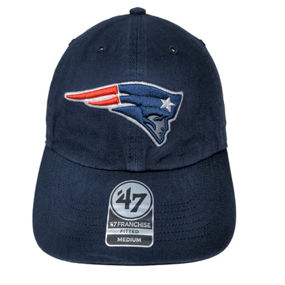 '47 Brand Men's Fitted Hat Blue Size M New England Patriots Embroidered Logo