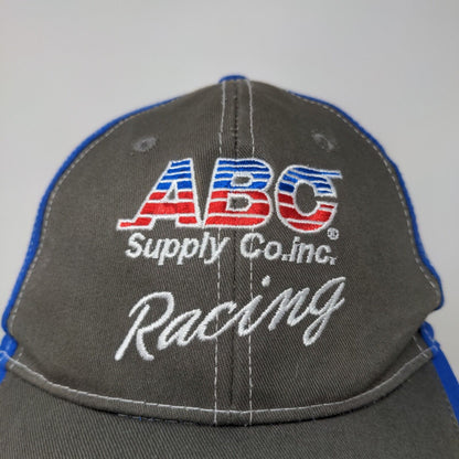 ABC Supply Co Racing Men's Strapback Hat Gray Blue Embroidered Logo