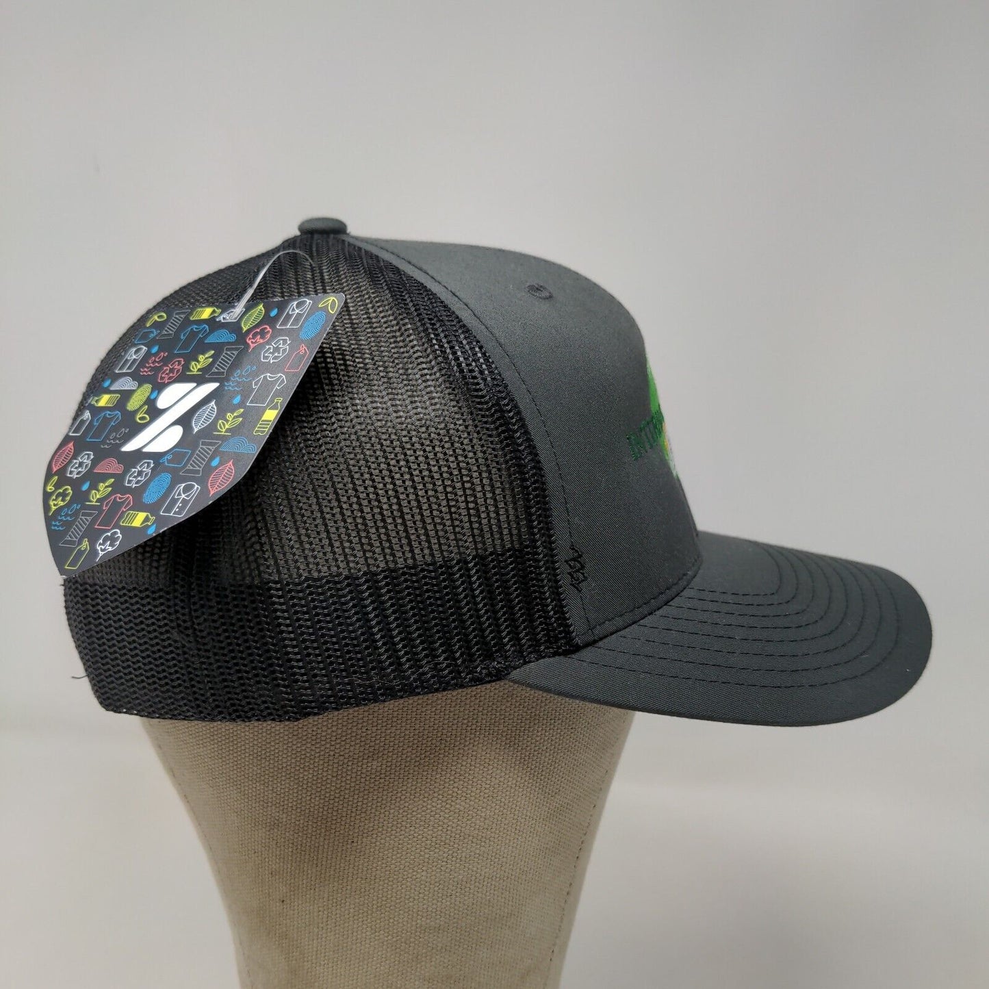 International Feed Men's Mesh Back Snapback Hat Black Embroidered Logo W/Tags