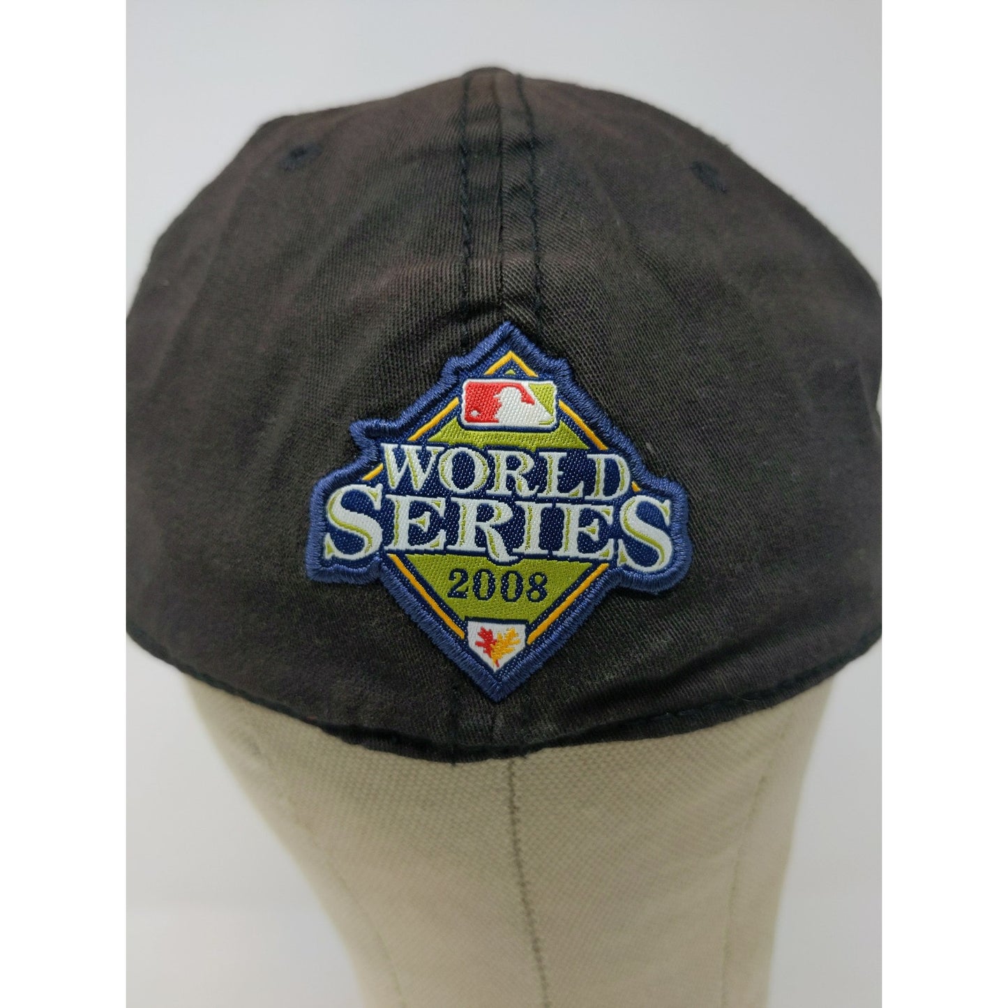 RARE Mistake New Era MLB World Series Champions 2008 Hat Blank Front Logo OSFM