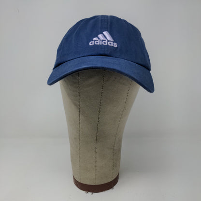 Adidas Men's Slideback Hat Blue White Embroidered Logo 100% Cotton