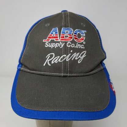 ABC Supply Co Racing Men's Strapback Hat Gray Blue Embroidered Logo