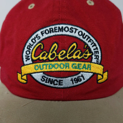 Paramount Headgear Cabela's Slideback Hat Embroidered Logo Red OSFA