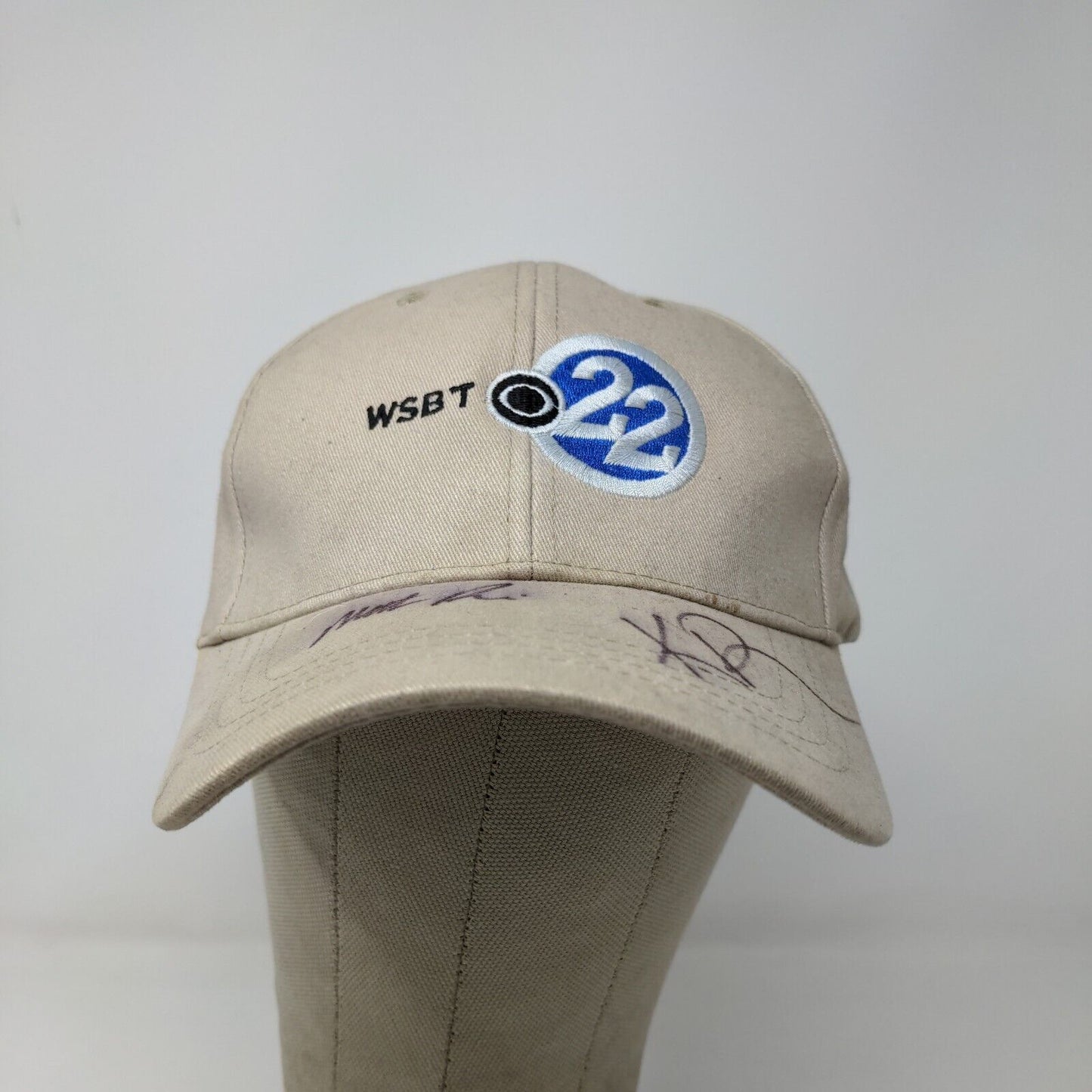 WSBT ABC 22 Men's Slideback Hat Tan OSFA Autographed Signed Cotton