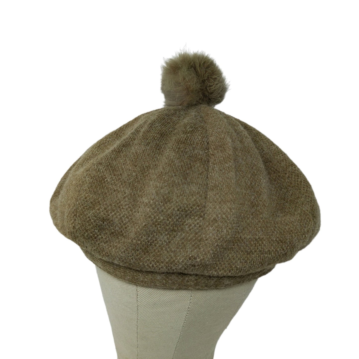 C.C. Exclusives Wool Blend Pom Pom Hat Brown Quilted Liner Logo