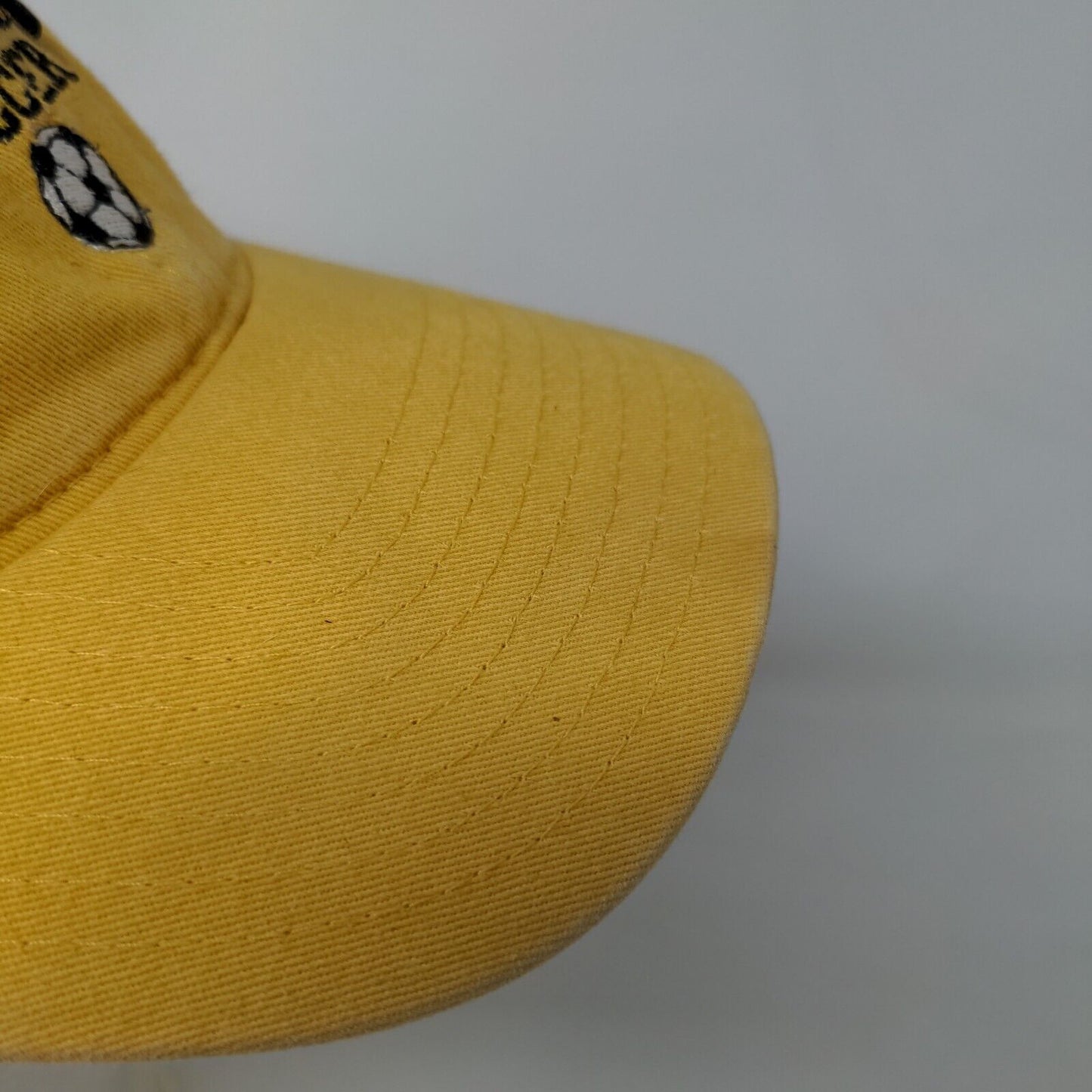 Legacy Athletic Men's Slideback Hat Yellow OSFA Embroidered UMBC Soccer Logo