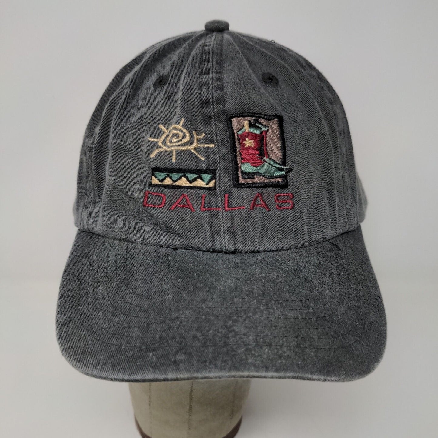 EXP Headwear Dallas Texas Slideback Hat Gray Adjustable Embroidered Logo