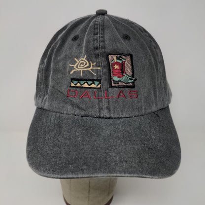 EXP Headwear Dallas Texas Slideback Hat Gray Adjustable Embroidered Logo