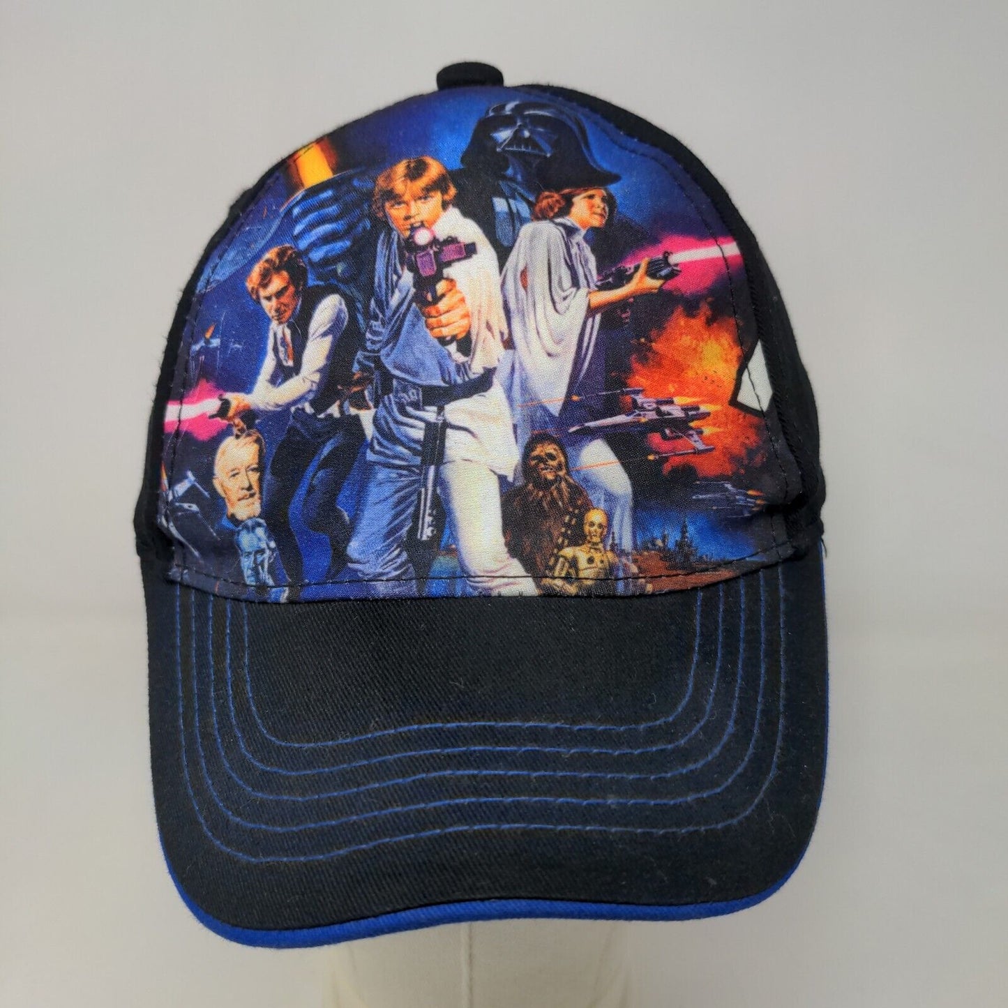 Star Wars Boy's Snapback Hat Black Blue OSFM Graphic A New Hope Retro