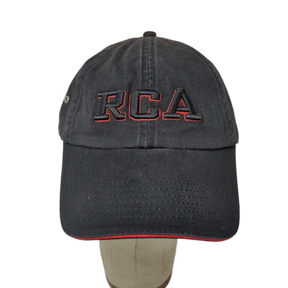 RCA Embroidered Strapback Hat Cap Black Red Accents 100% Cotton