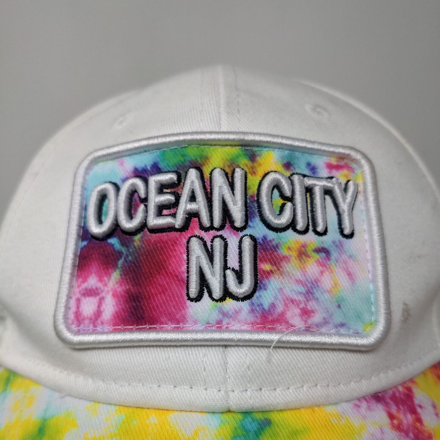 Lucky 7 USA Men's Strapback Hat White Adjustable Ocean City New Jersey