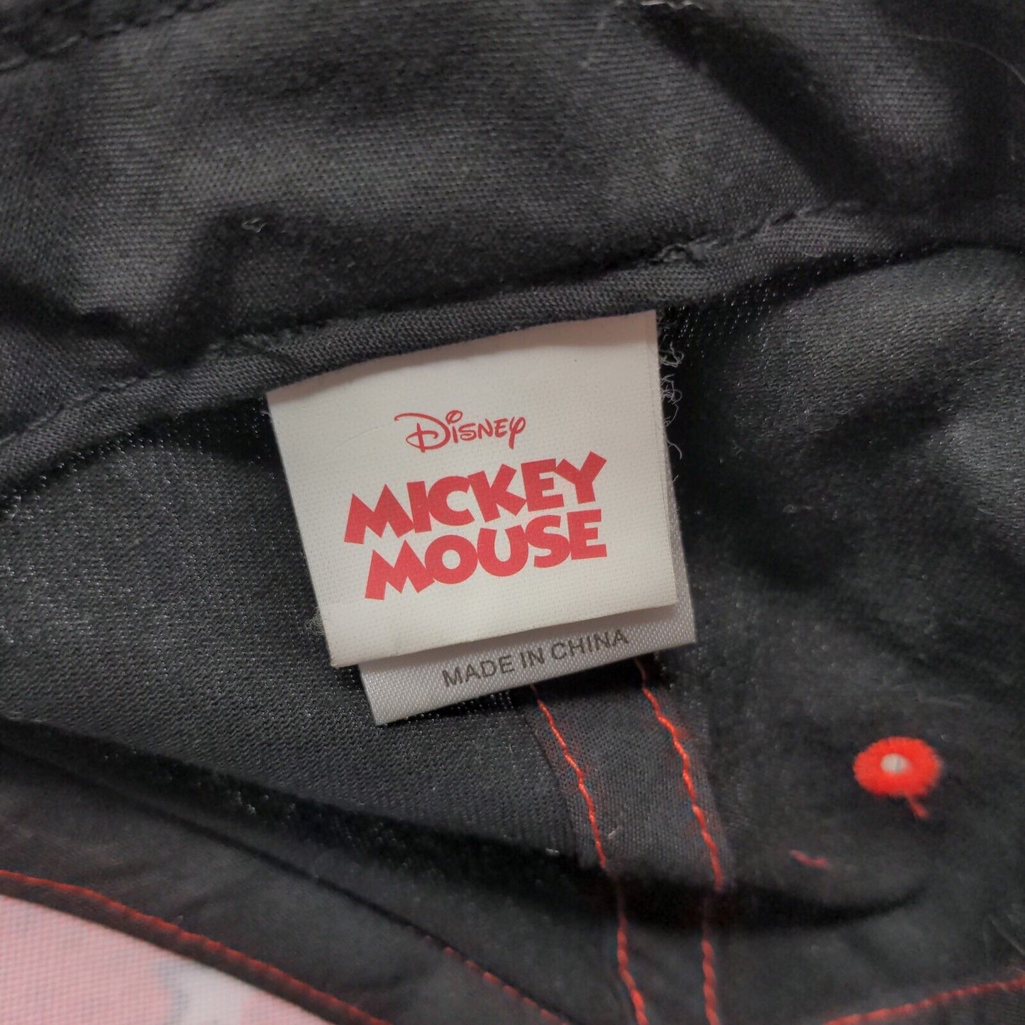 Disney Mickey Mouse Boy's Snapback Hat Black Red OSFA Graphic Logo