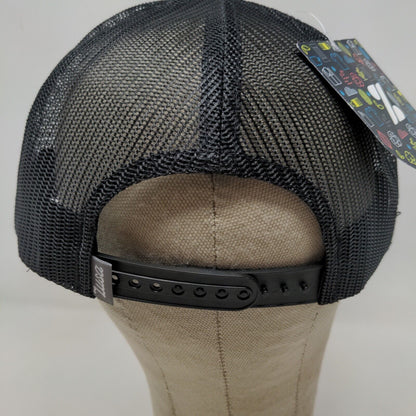 International Feed Men's Mesh Back Snapback Hat Black Embroidered Logo W/Tags