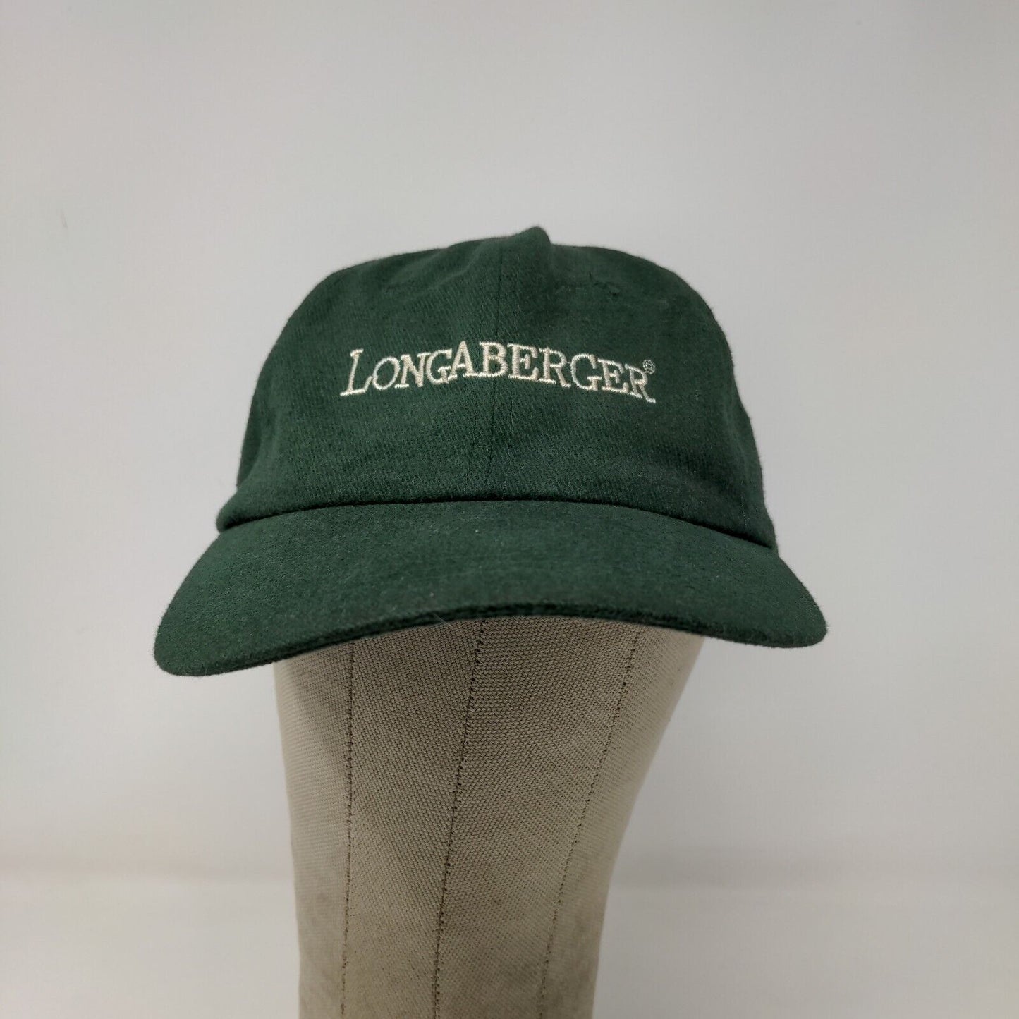 Longaberger Men's Slideback Hat Cap Green Embroidered Logo Spell Out