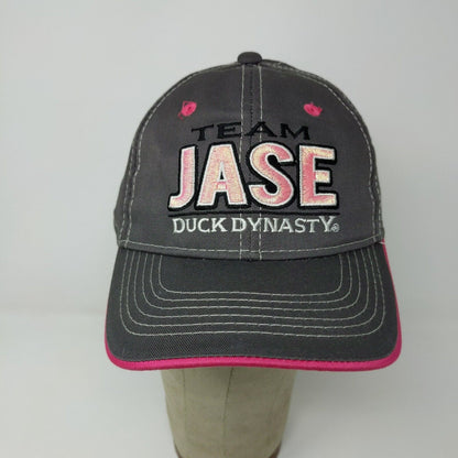 Team Jase Duck Dynasty Hat Gray Pink Embroidered Strapback Adjustable