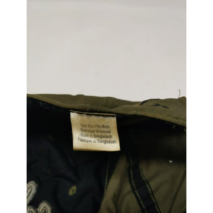Cabelas Camo Slideback Hat OSFM Thick Embroidered Logo Cap Green Brown