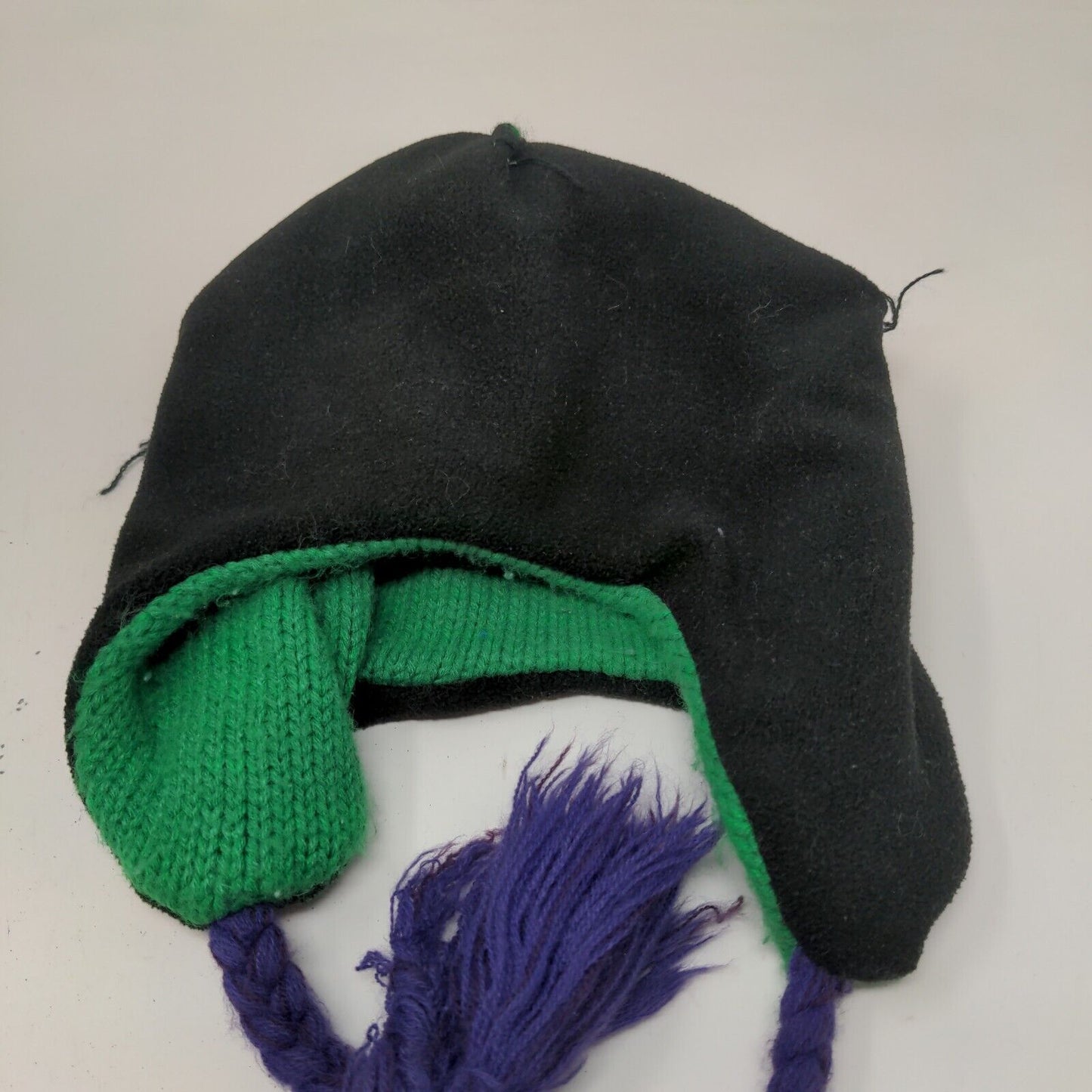 Nickelodeon Boys Winter Beanie Hat Green 14 & Older Ear Flaps Eyes Pom Pom 2013