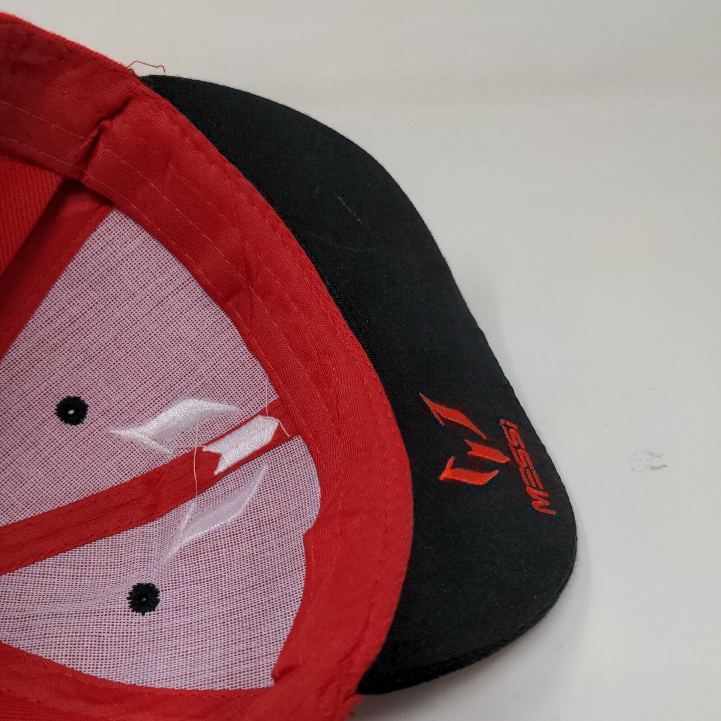 Messi Men's Snapback Hat Red Black Adjustable Embroidered Logo 100% Acrylic