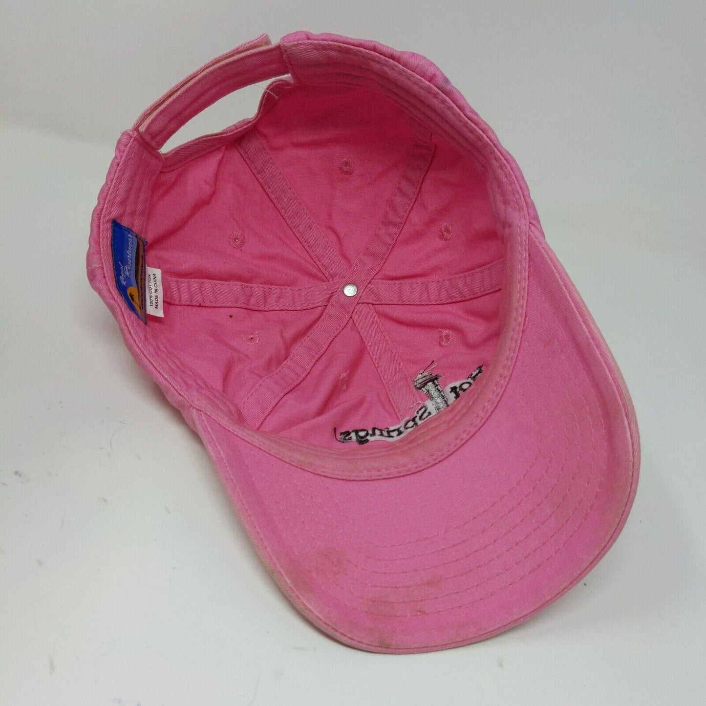 Hot Springs National Park Pink Strapback Baseball Hat Cap Adjustable Hook Loop