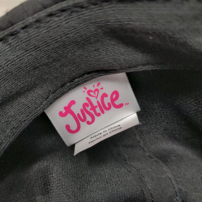 Justice Girl's Snapback Hat Black OSFM Rainbow Bill Graphic Adjustable