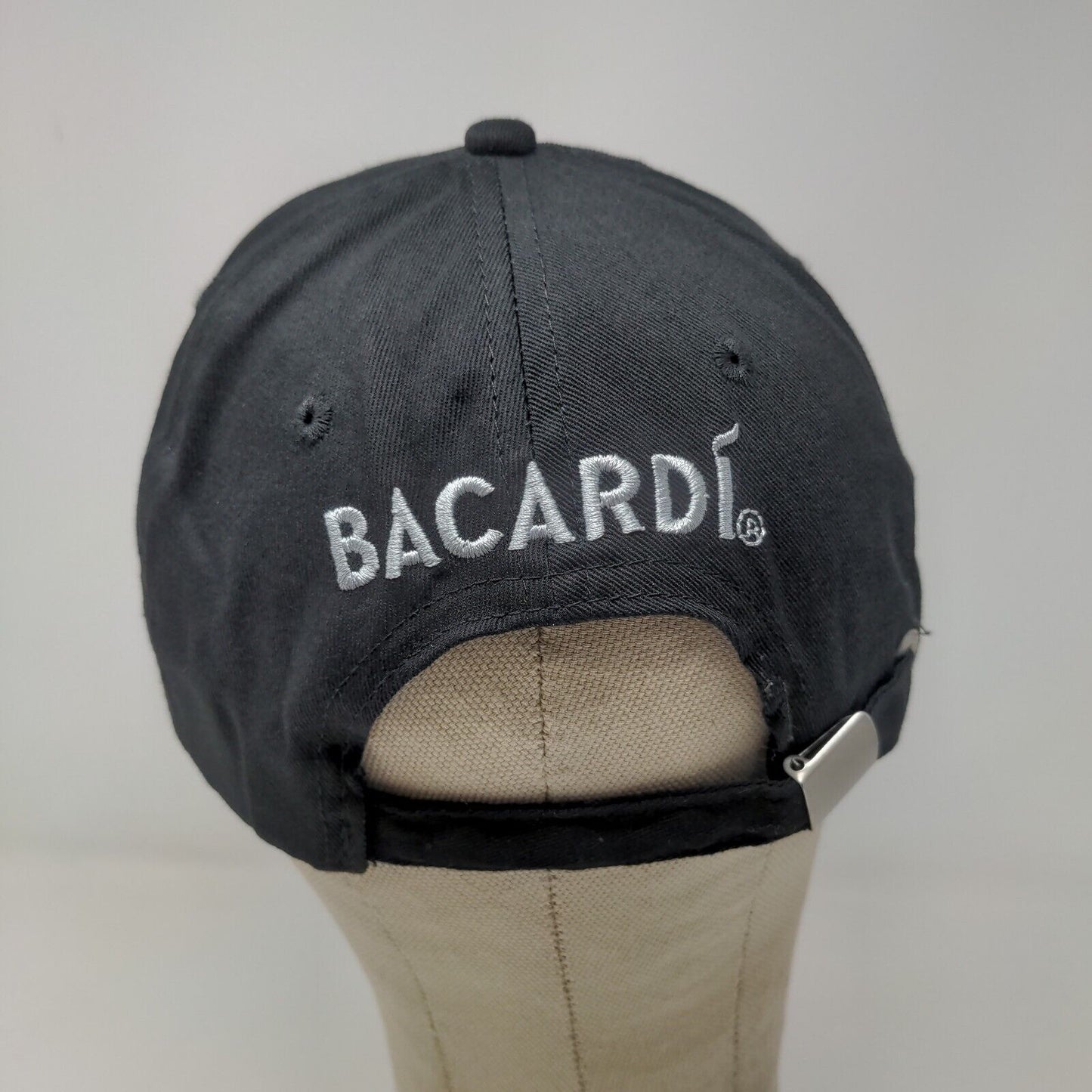 Bacardi Men's Slideback Hat Black Adjustable Spice Things Up Embroidered Logo