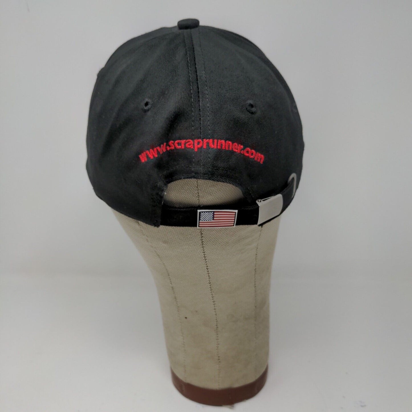Scrap Runner Embroidered Black Slide Back Hat Cap Adjustable Spell Out Logo