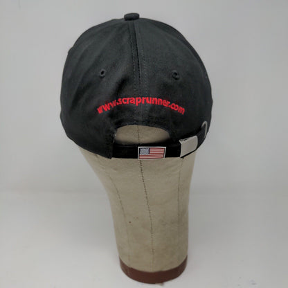 Scrap Runner Embroidered Black Slide Back Hat Cap Adjustable Spell Out Logo