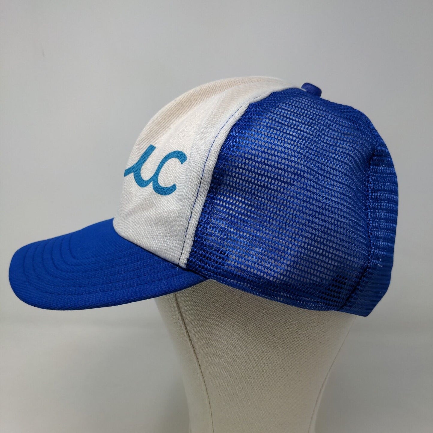 Unbranded Men's Snapback Mesh Back Hat Blue White KWC Graphic Logo Adjustable