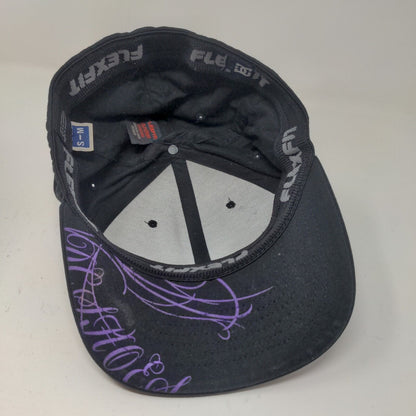 Flexfit Men's DC Shoes Fitted Hat Cap Black Size S-M Embroidered Logo