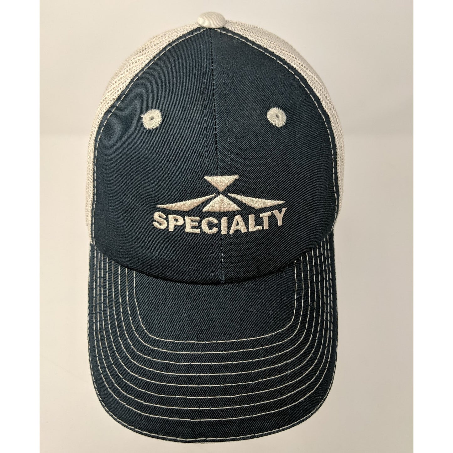 Mens Specialty Hybrid Seeds Strapback Adjustable Hat Black & White Meshback Logo