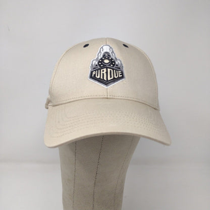 Purdue Boilermakers Men's Strapback Hat Cap Tan OSFA Embroidered Logo