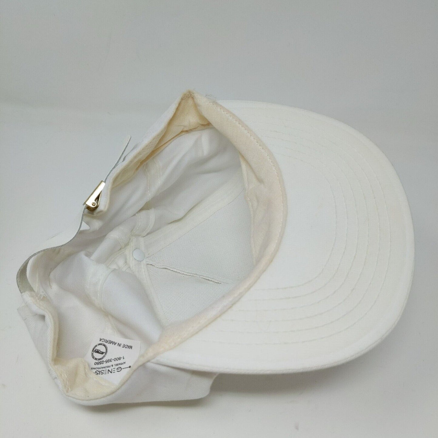 VINTAGE General Motors Hat White Strap Back Cap Trucker Patch Logo UAW GM 80s