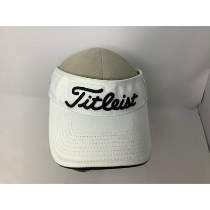 Titleist Pro V1 Sun Visor Embroidered Spell Out White & Black Strapback