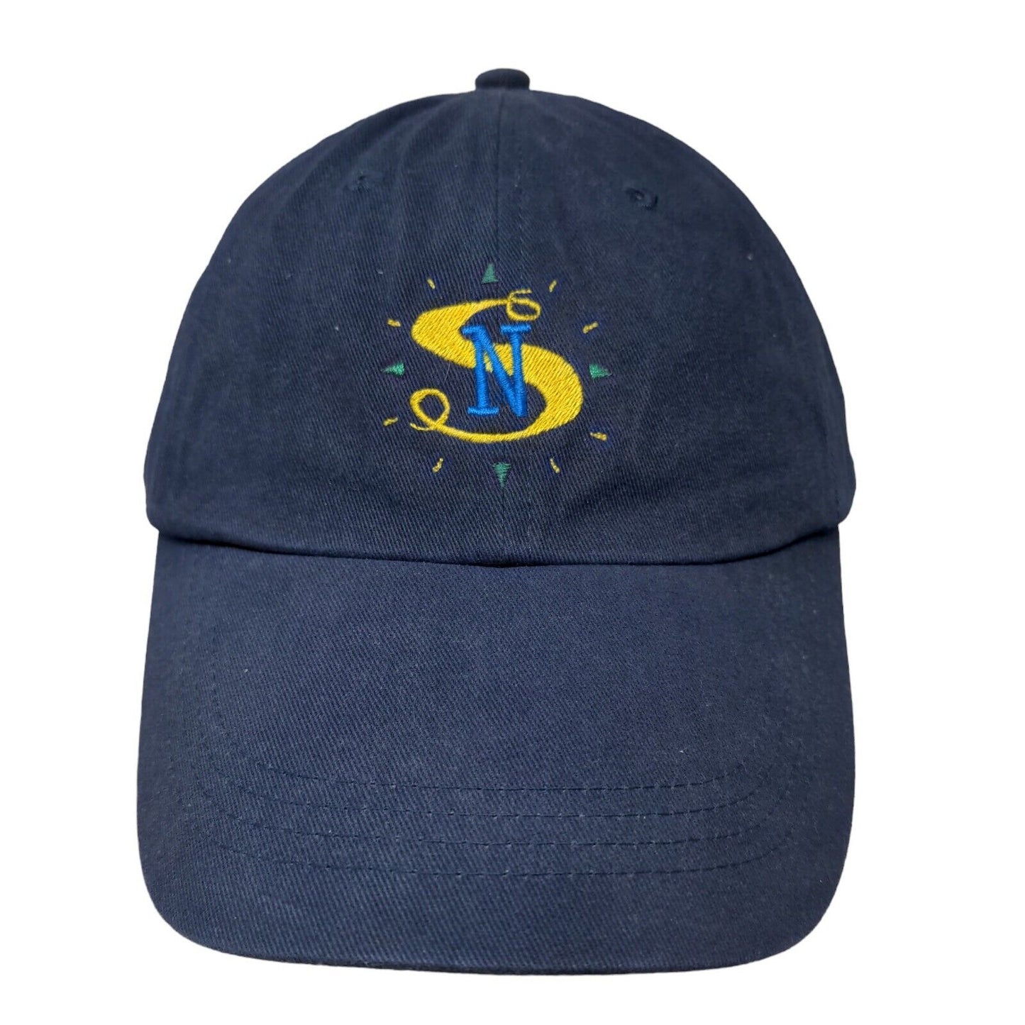 Anvil Men's Slideback Hat Blue Adjustable Embroidered SN Logo Cotton