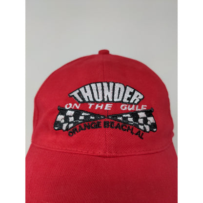 Thunder on the Gulf Orange Beach AL Alabama Strapback Hat Red Embroidered